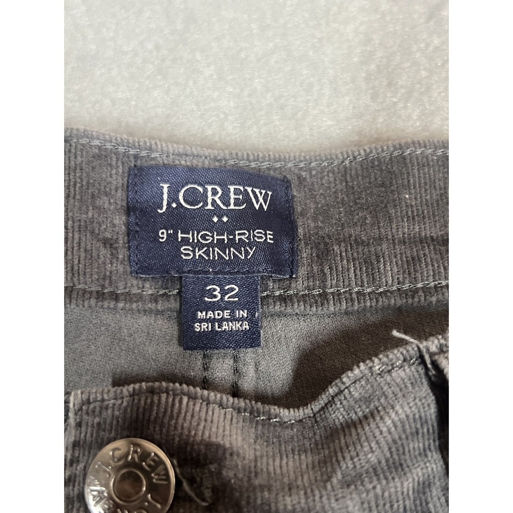 J.Crew Women's Size 32 High-Rise Skinny Corduroy Pants Gray Button Fly - Picture 4 of 7
